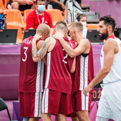 Tokija2020: Basketbols 3x3, LAT-POL. Foto: LOK/Mikus Kļaviņš