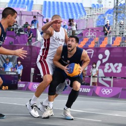 Tokija2020: Basketbols 3x3, LAT-SRB. Foto: LOK/ Mikus Kļaviņš