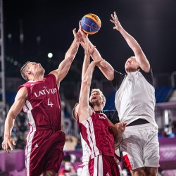 Tokija2020: Basketbols 3x3, LAT-ROC. Foto: LOK/ Mikus Kļaviņš