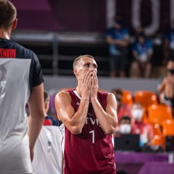 Tokija2020: Basketbols 3x3, LAT-ROC. Foto: LOK/ Mikus Kļaviņš