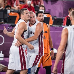 Tokija2020: Basketbols 3x3, LAT-NED. Foto: LOK/ Mikus Kļaviņš