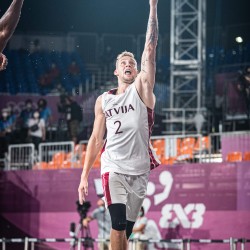 Tokija2020: Basketbols 3x3, LAT-JPN. Foto: LOK/ Mikus Kļaviņš