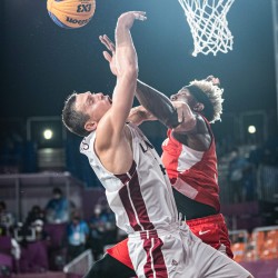 Tokija2020: Basketbols 3x3, LAT-JPN. Foto: LOK/ Mikus Kļaviņš