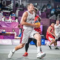 Tokija2020: Basketbols 3x3, LAT-JPN. Foto: LOK/ Mikus Kļaviņš