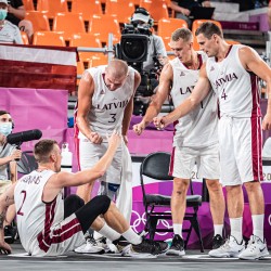 Tokija2020: Basketbols 3x3, LAT-JPN. Foto: LOK/ Mikus Kļaviņš