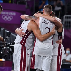 Tokija2020: Basketbols 3x3, LAT-JPN. Foto: LOK/ Ilmārs Znotiņš