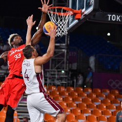 Tokija2020: Basketbols 3x3, LAT-JPN. Foto: LOK/ Ilmārs Znotiņš