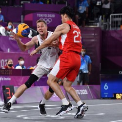 Tokija2020: Basketbols 3x3, LAT-JPN. Foto: LOK/ Ilmārs Znotiņš