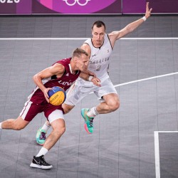 Tokija2020: Basketbols 3x3. Foto: LOK/ Mikus Kļaviņš