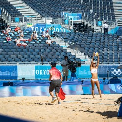 Tokija2020: Pludmales volejbols LAT_ROC. Foto: LOK/ Mikus Kļaviņš