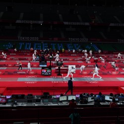 Tokija2020: Modernā pieccīņa (paukošana, Švecovs). Foto: LOK/ Ilmārs Znotiņš